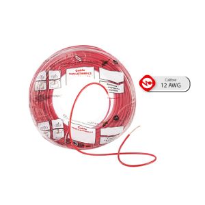 Bolsa 50 Mts Cable Iusa Rojo Thw Cal 12 Awg 100%cobre