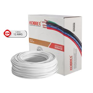 Caja 100 mts. Cable Blanco Cal. 12 Awg Kobrex Vinikob 100% Cobre