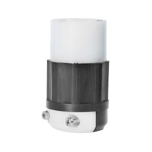 Conector con seguro, 20 A, 125/250 V, negro/blanco. 02413-000 Leviton