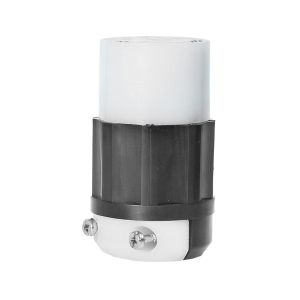 Conector con seguro, 30 A, 480 V, negro/blanco. 02733-000 Leviton