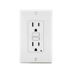 Contacto dúplex c/placa, 15 A, 125 V. GFNT1-00W Leviton