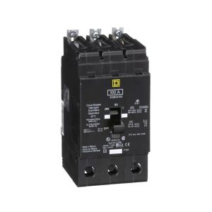 Disyuntor miniatura, 100 A, 3 polos, 277 V CA, atornillable. EGB34100 Schneider Electric