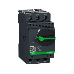 Disyuntor magnético para motor, 3 polos, 2,5 A. GV2L07 Schneider Electric