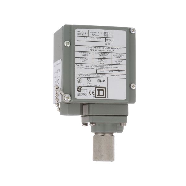 Interruptor de presión cuadrado, 480V AC, 10 A. 9012GCW1 Schneider Electric