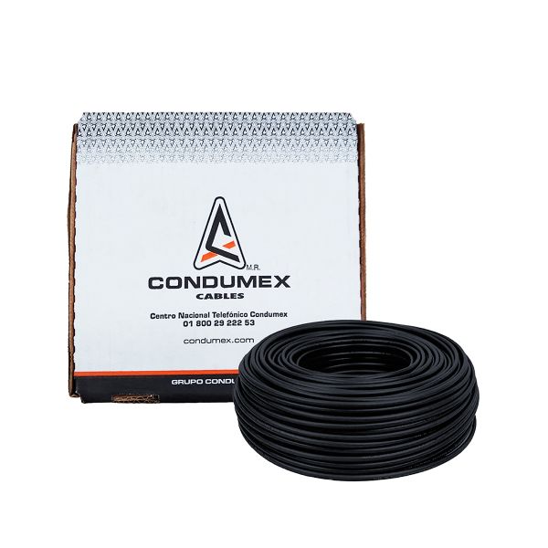 Caja 100 mts. Cable Negro THW, calibre 6 AWG, Condumex Vinanel