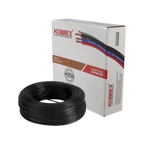 Caja 100 m de Cable Negro THW Calibre 10 AWG 100% Cobre Kobrex