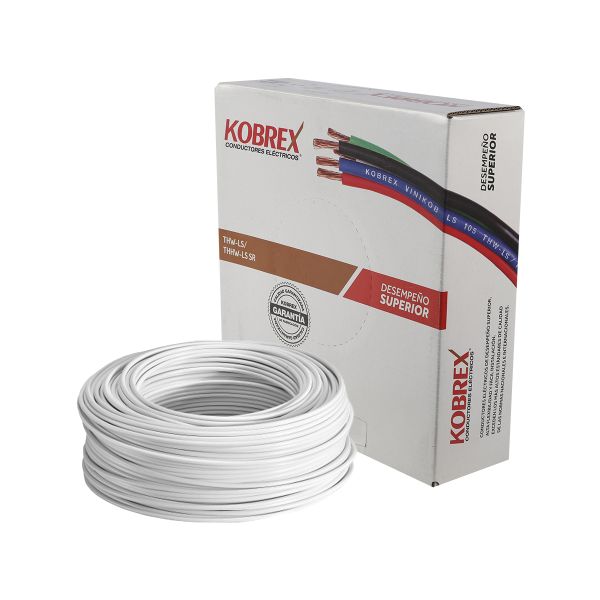 Caja 100 m de Cable Blanco THW Calibre 16 AWG 100% Cobre Kobrex