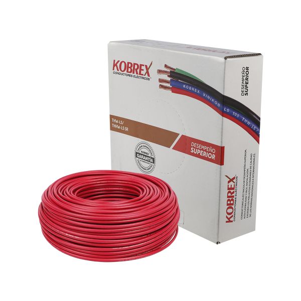 Caja 100 m de Cable Rojo THW Calibre 8 AWG 100% Cobre Kobrex