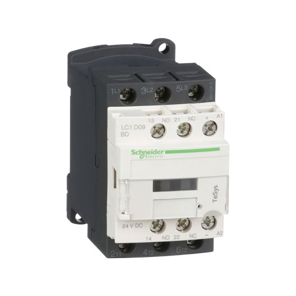 Contactor Magnético 9A, 3 Polos, 24V CD, LC1D09BD Square D by Schneider Electric