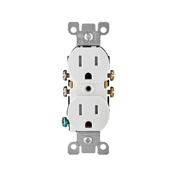 Receptáculo dúplex a prueba de manipulaciones, 15 A, conexión a tierra, blanco. T5320-00W Leviton