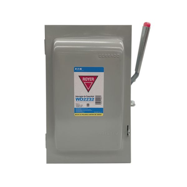 Interruptor de seguridad, 2 x 60 A, gris. WD2222 Royer