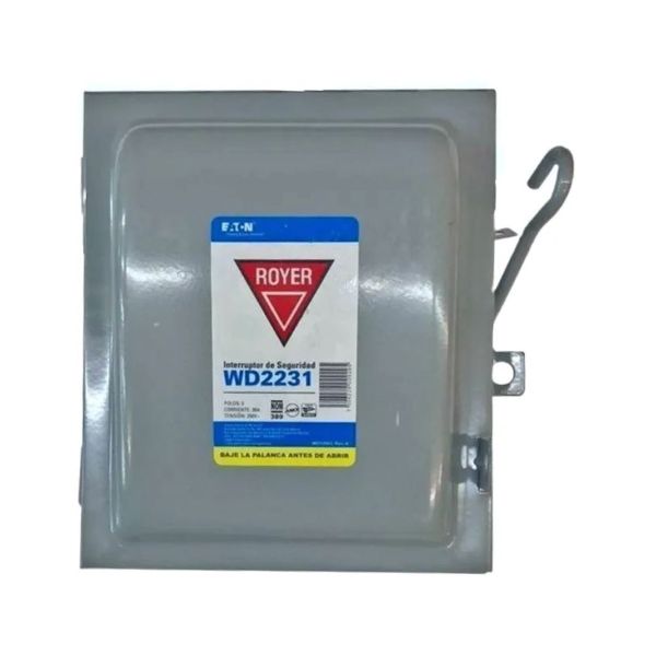 Interruptor de seguridad 3 x 30 A, gris. WD2231 Royer