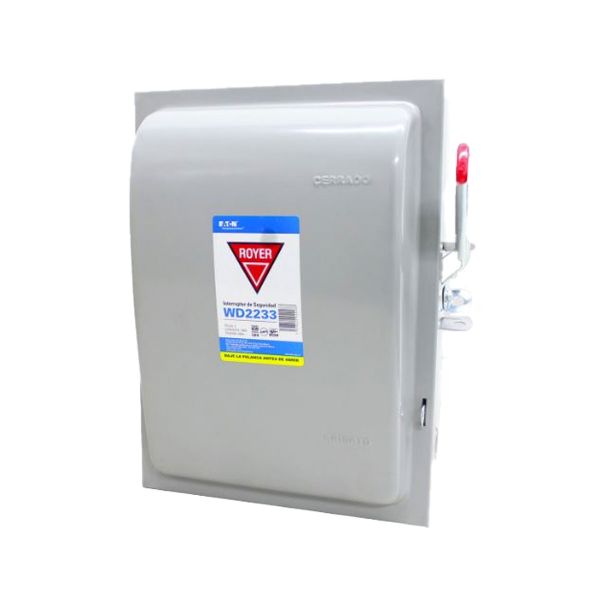 Interruptor de seguridad, 3 x 100 A, gris. WD2233 Royer