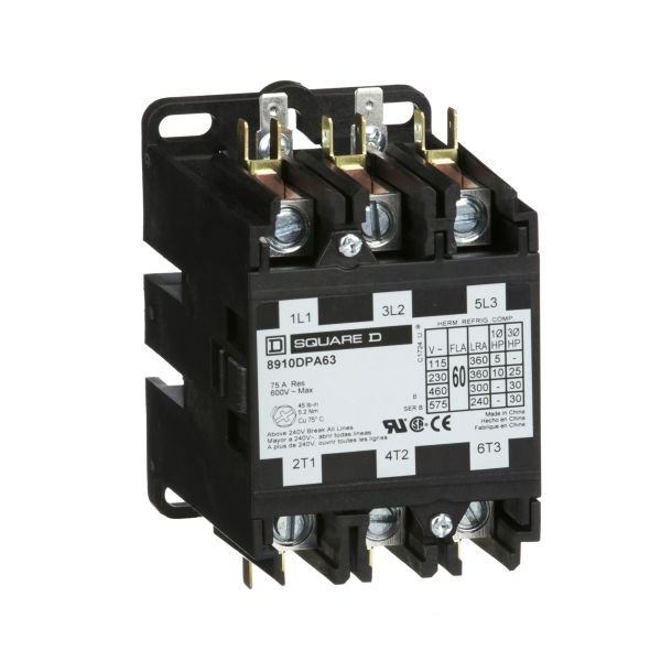 Contactor, propósito definido, 3 polos, trifásico. 8910DPA63V09 Schneider Electric