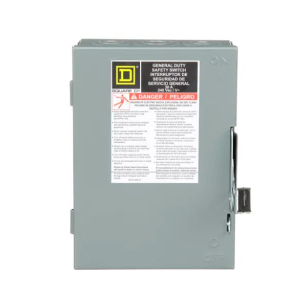 Interruptor de seguridad sin porta fusibles, 3 polos, 30 A, 240 V. DU321 Schneider Electric