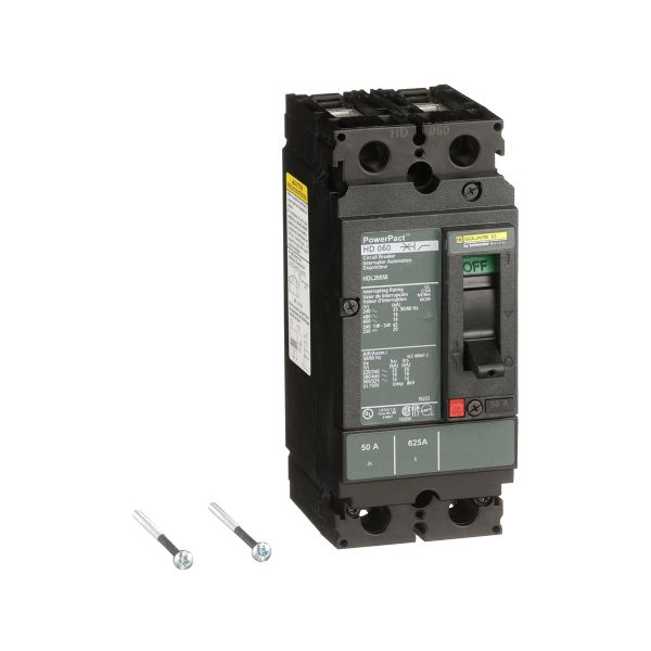 Interruptor termomagnético, 2 polos, 50 A, HDL26050 Schneider Electric