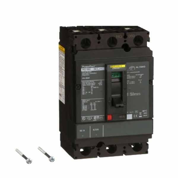 Interruptor termomagnético, unidad de montaje, 40A, 3 P, 25 kA, 600 VAC. HJL36040 Schneider Electric