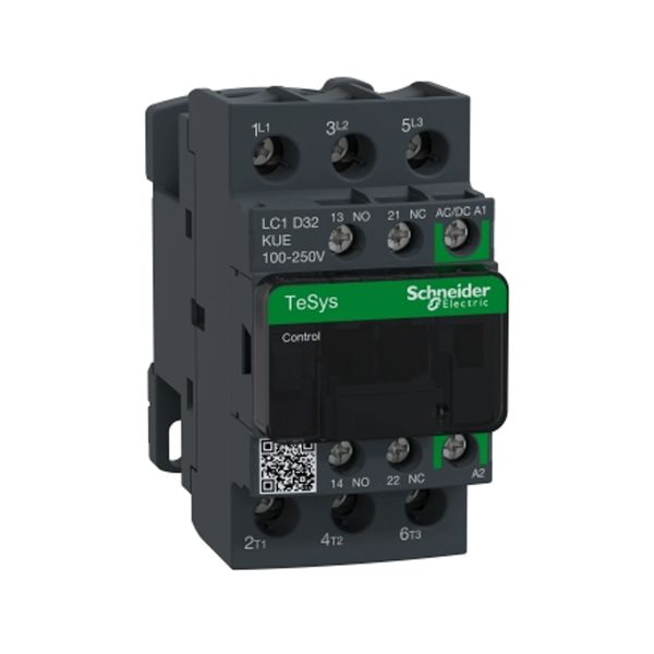 Contactor 3 polos, 32 A, bobina 100-250V AC-VDC. LC1D32KUE Schneider Electric