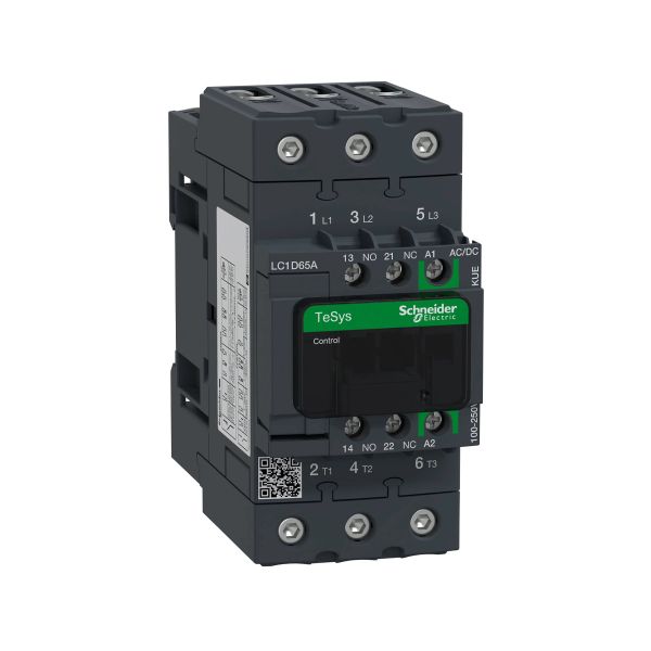 Contactor 3 polos, 65 A, bobina 100-250V AC. LC1D65AKUE Schneider Electric