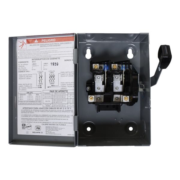 Interruptor De Seguridad 2 Polos 60 A Schneider Electric LM222