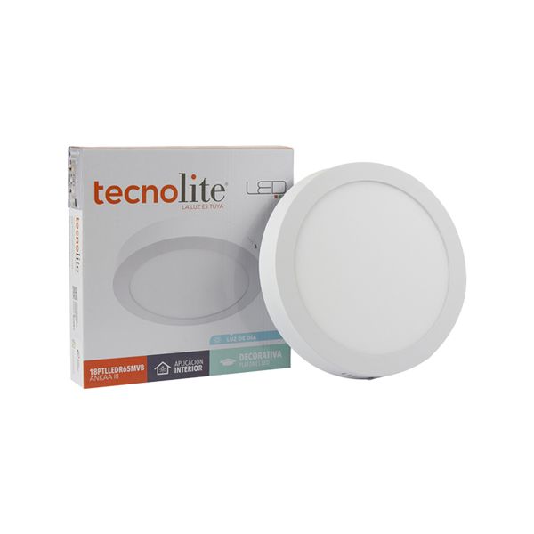 Lámpara LED de Techo, 18 W, 6 500 K, 18PTLLEDR65MVB Tecnolite